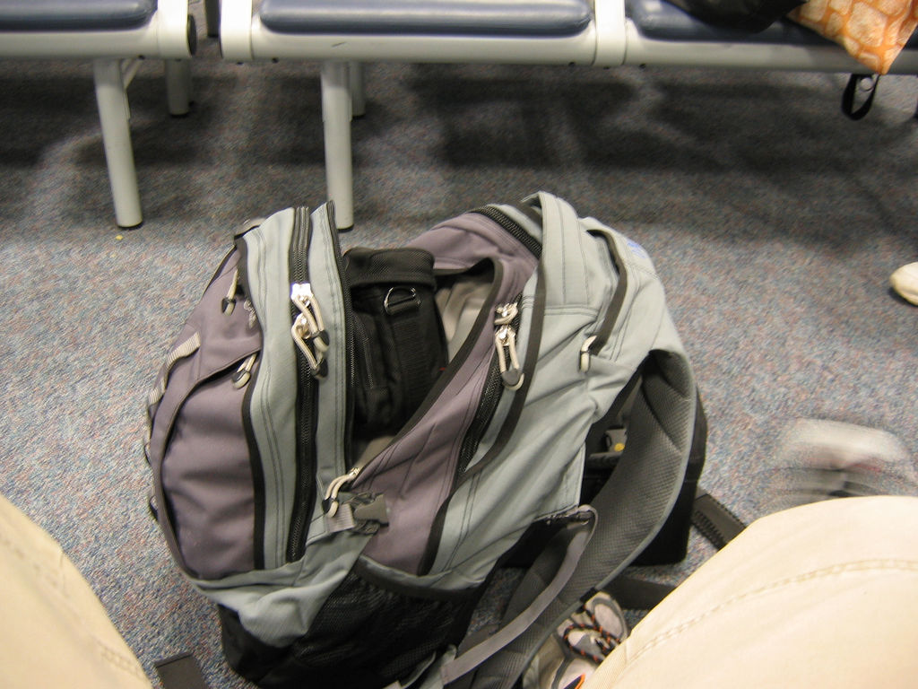 backpack at airport