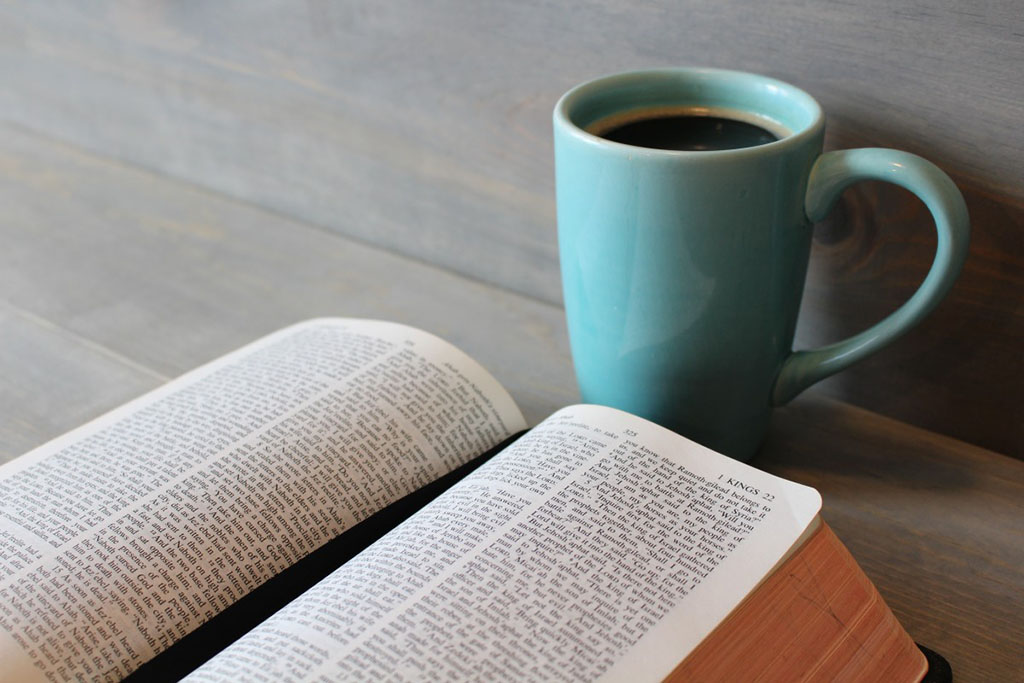 Bible and coffee