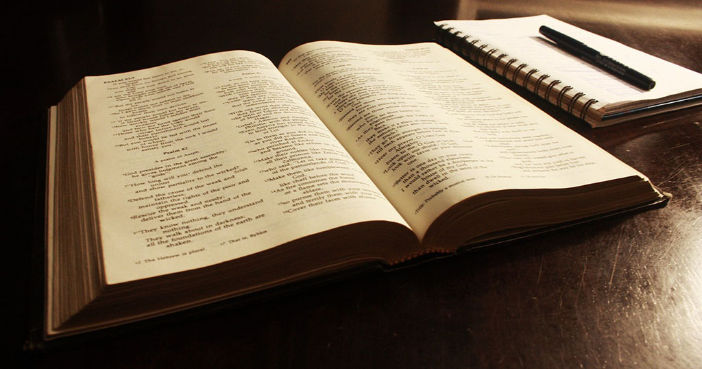 Bible with notebook