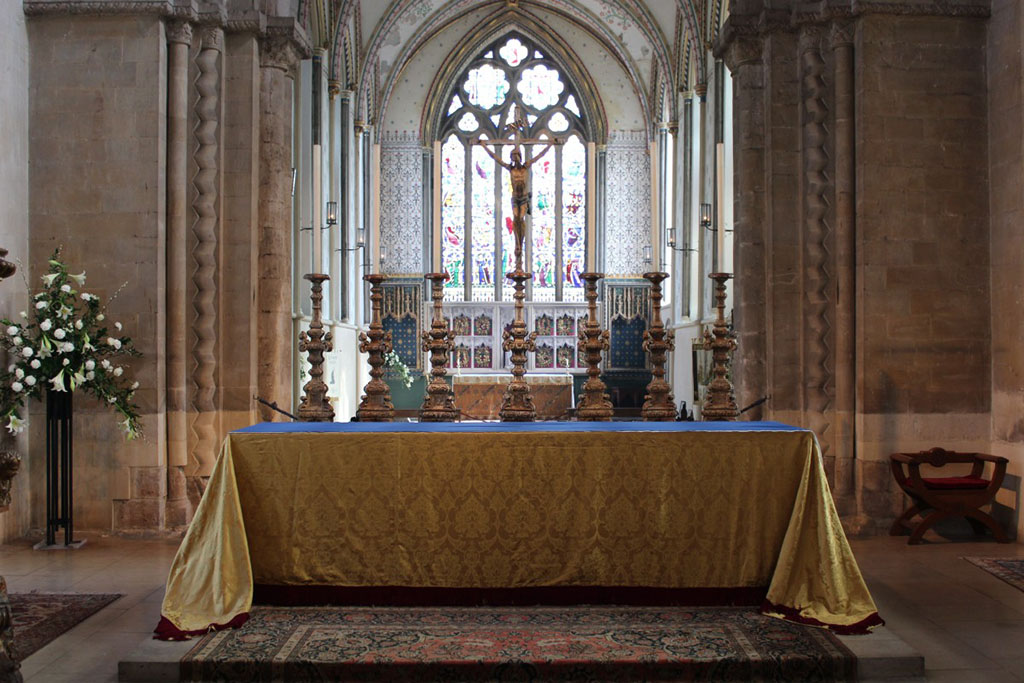 crucifix on altar