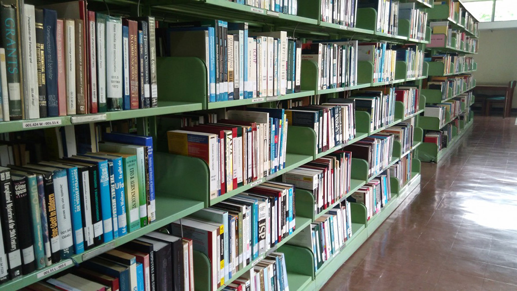 library shelves