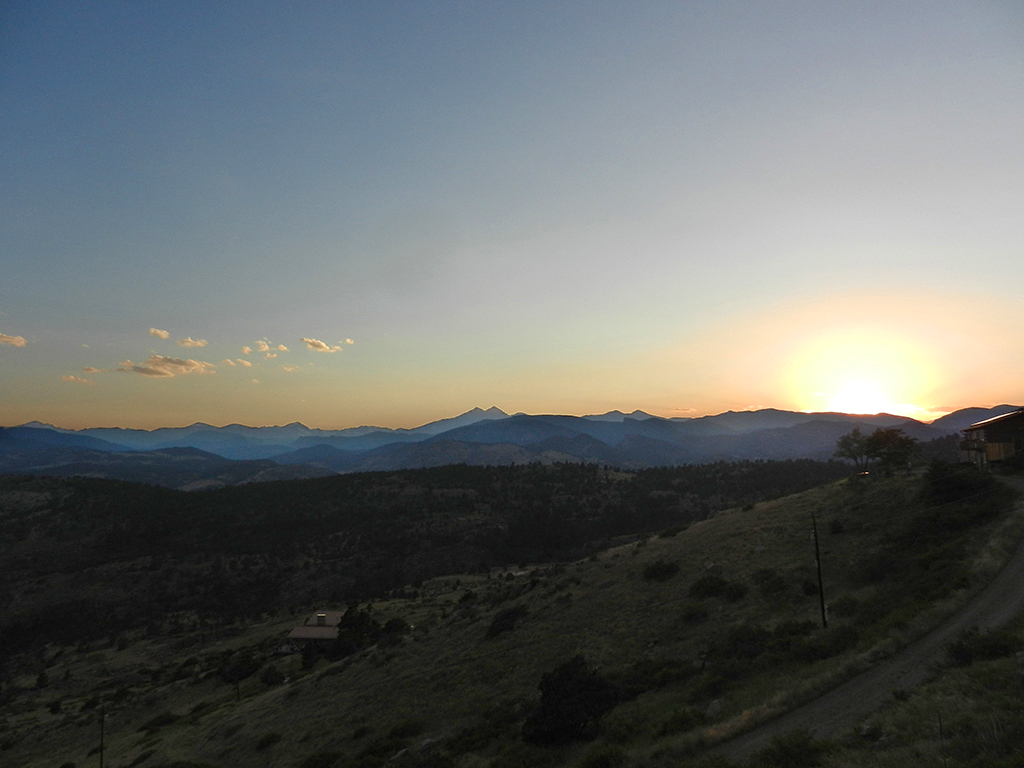 sunset over the Rockies