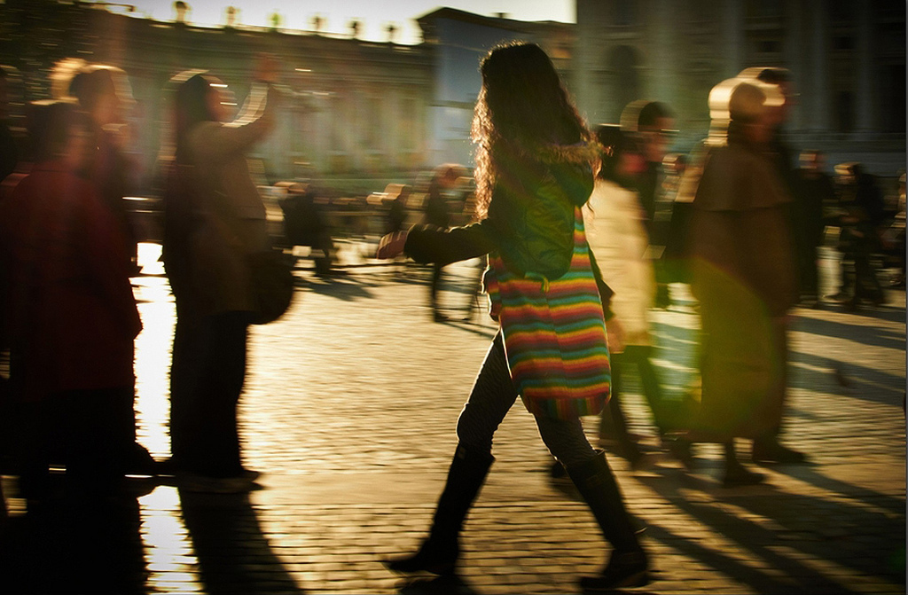 tourists in motion