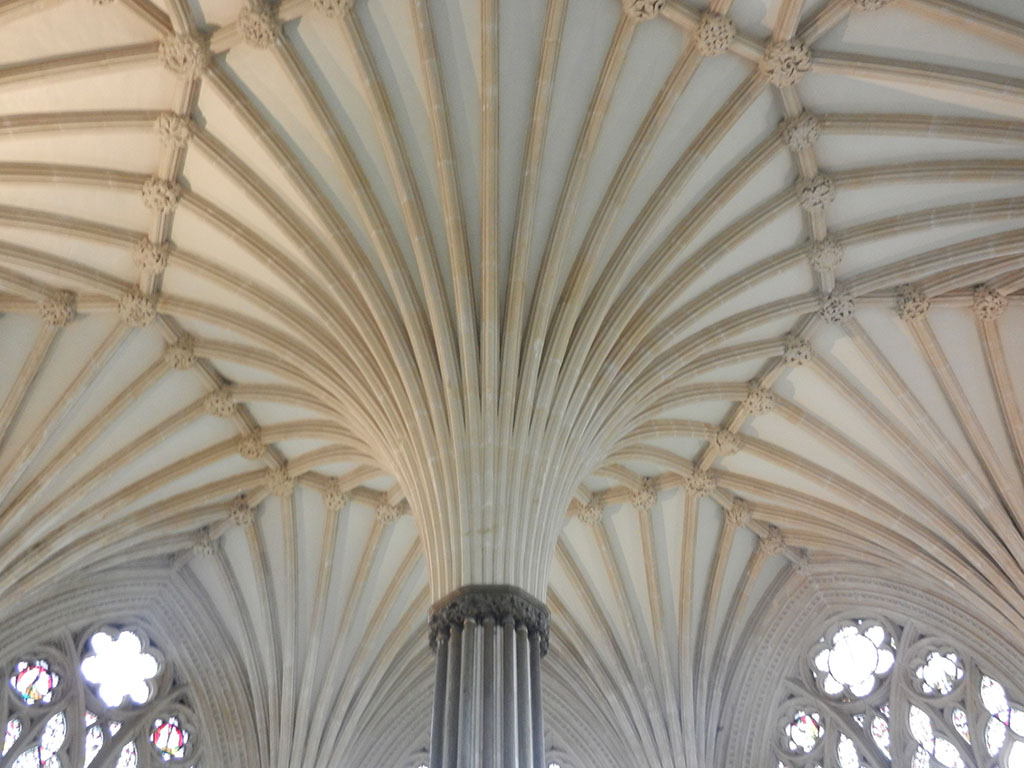 ceiling in Wells Cathedral Chapter Room